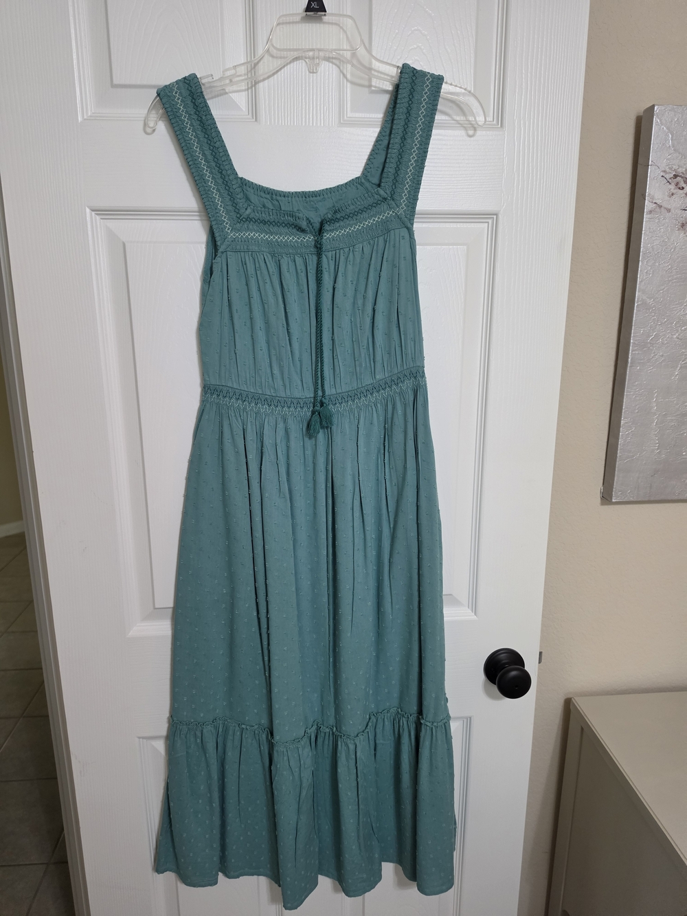 Old Navy Teal Maxi Sundress with Square Neck